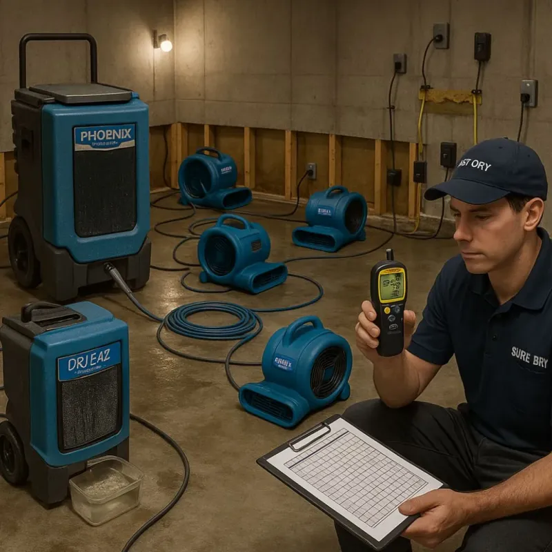 Structural Drying and Dehumidification process in Orleans, IN